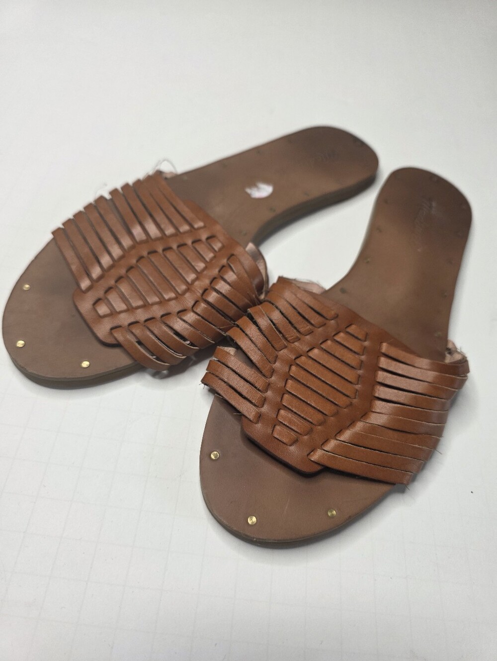 Madewell Willa Huarache Leather Slide Brown Womens 7.5 - Picture 3 of 6